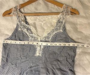 Beautiful Striped Lace Trim Top