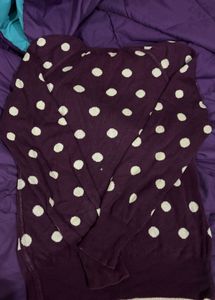 Polka Dot Knit Sweater reversible
