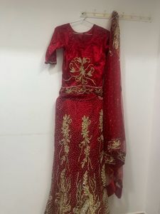 maroon wedding lehenga