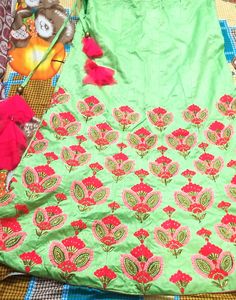 Party Wear Lehgha pink & Parrot Color