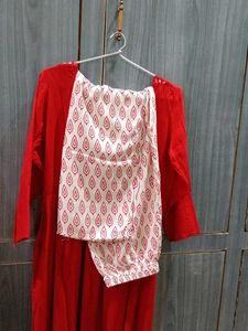 Red Kurti &amp; Pant Set