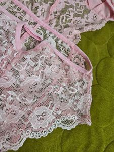 baby Pink Lace Lingerie Set size S