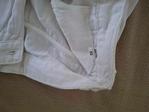 White High-Waist Straight-Leg Jeans