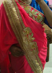 New Sari With Fall Done
