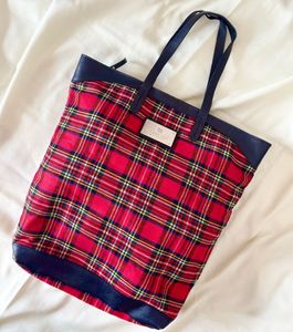 Ivory Tag Tartan print / Plaid Tote bag