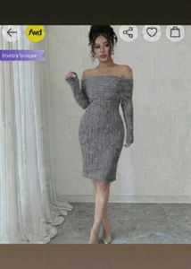 Gray Knit Sweater Dress Bodycorn Off shoulder Dres