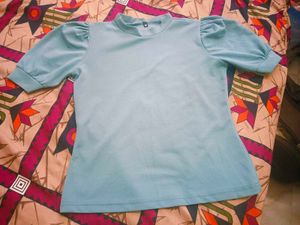 Crop Top With Sky Blue Shade