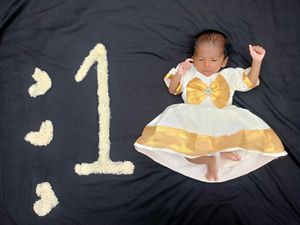 Kerala Kasavu Dress - Newborn