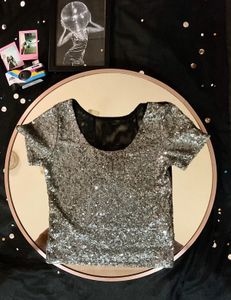 Sequin Embellished Mesh Top🪙
