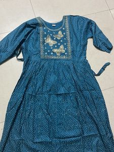 Teal Ethnic Kurta Dress