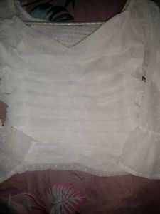 White Sheer Sleeve Top