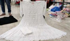 Women's Embroidered Anarkali Kurta with Dupatta