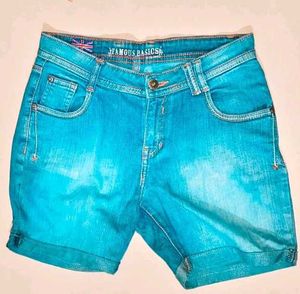 Size 28-30 Teal Denim Shorts For Women