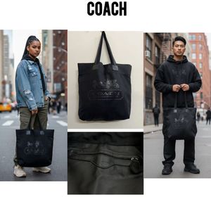 Coach Black Leatherware Tote Bag