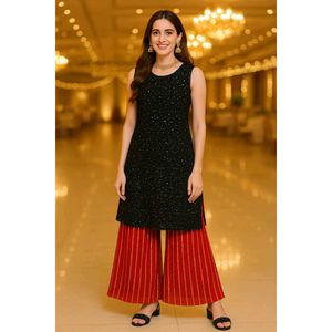 New With Tag Sequins Full Sitara Work Kurti Pant