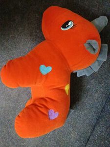 Orange Heart Unicorn Plush