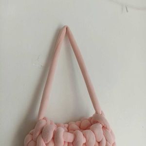 Handmade Braided Pink Shoulder Bag