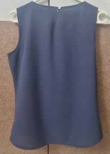 Van Heusen Sleeveless Grey Ruffle Top