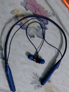 Blue Wireless Neckband Headphones