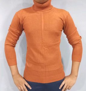 Orange Turtleneck Sweater