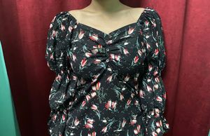 floral mini black dress