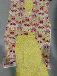 Straight Line Yellow Kurti