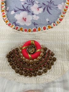 Elegant White Embroidered Dress Along With Dupatta