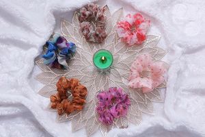 Floral Scrunchie Set Of 6