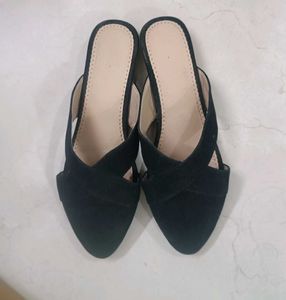 Black Criss-Cross Mules New