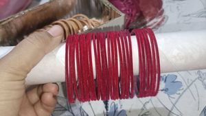 Plain Velvet Metal Bangles Combo 3 Sets