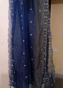 Elegant Navy Blue Dupatta