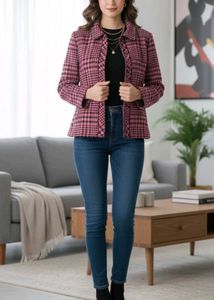 last✨best Shimmer Houndstooth Blazer✿⁠