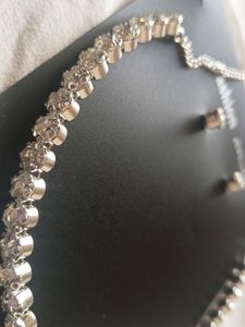 Silver Diamond Round Shape Chokar Necklace