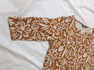 Floral Print Brown Top