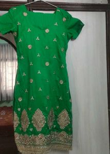 Green Embellished Kurta set