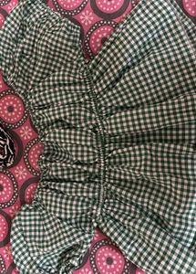 Green Checkered Top