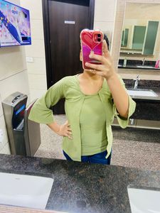 A very light green Top