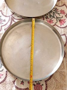 Set of 2 Plates or Thaal for drying spices.