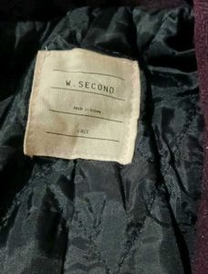 Burgundy heavy woolen knee length coat