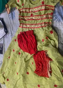 Gown With Dupatta And Leggings