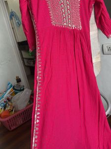 Pink Embroidered Kurta