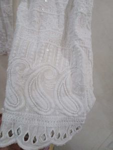 White Embroidered pant