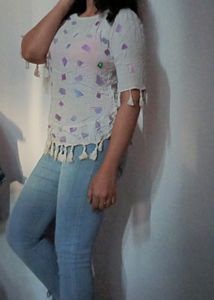 Off Shoulder White Top
