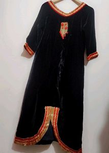 Black Velvet Party Wear Kurti For 34 Bust