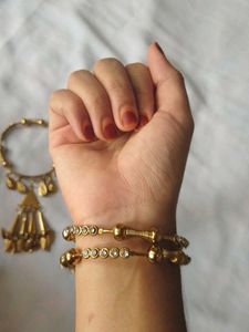 Golden  Bangles With Hangings