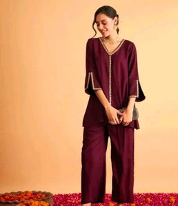 Maroon Kurta Set