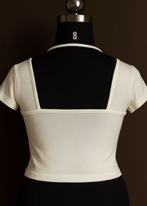 White Halter Top with Ring Detail