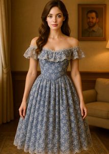 Lace Overlay Midi Dress