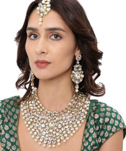 Kundan &amp; Pearls Jewellery Set For Women