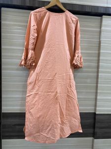 Elegant Peach Embroidered Kurta with shrara